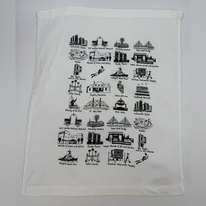 Jacksonville Florida Tea Dish Towel “The Dish” White Cotton 24 x 17” Cotton NWOT